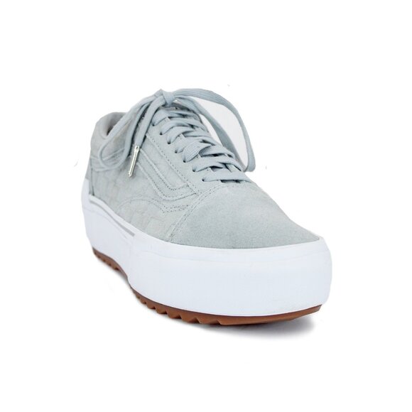 Vans Old Skool Grey Stacked Emboss Check Sneakers: Size 9 - Picture 2 of 8